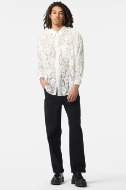 Sheer Lace Long Sleeve Shirt