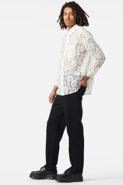 Sheer Lace Long Sleeve Shirt