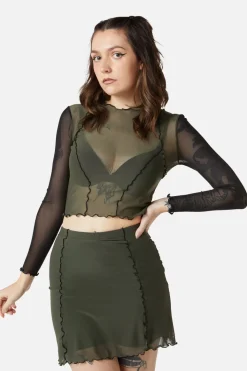 Sheer Mesh Jersey Skort