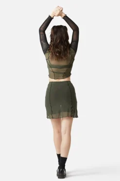 Sheer Mesh Jersey Skort