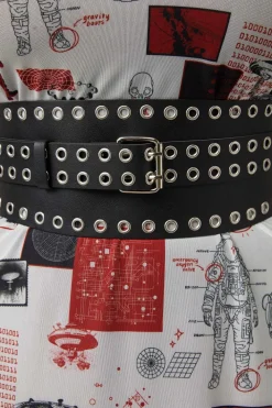 Silver Eyelet Waist Belt