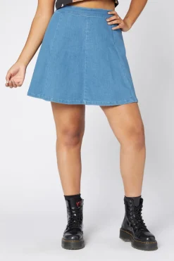 Skater Denim Mini Skirt