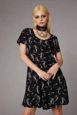 Skeleton Mermaid Print Dress