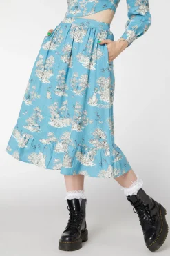 Skelly Toile Frill Midi Skirt