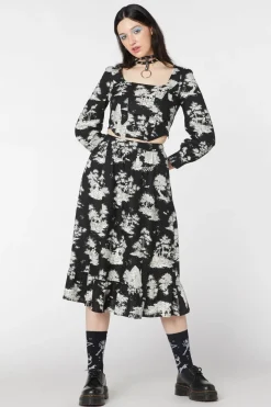 Skelly Toile Frill Midi Skirt