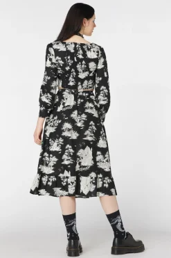 Skelly Toile Frill Midi Skirt