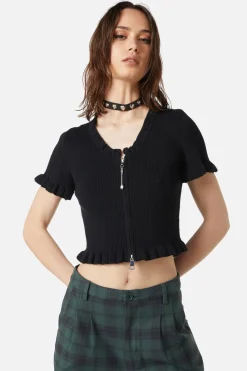 Spoon Charm Frill Knit