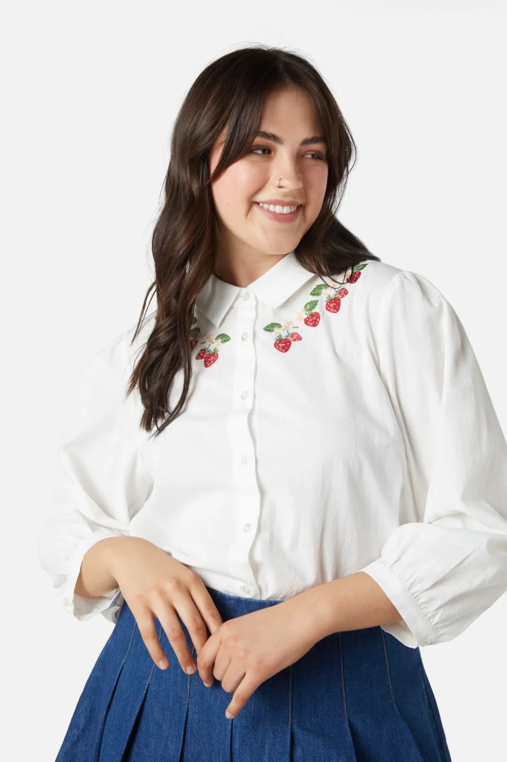 Strawberry Emb Blouse