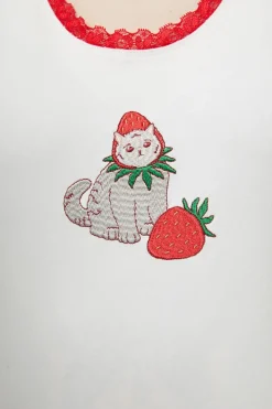 Strawberry Kisses Lace Edge Tank