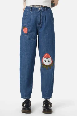 Strawberry Patch Peg Leg Jeans