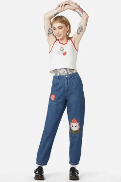 Strawberry Patch Peg Leg Jeans