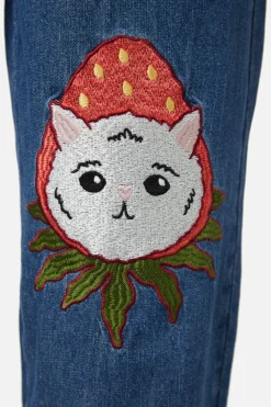 Strawberry Patch Peg Leg Jeans
