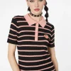 Stripey Peach Collar Knit