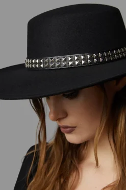 Studded Wide Brim Hat