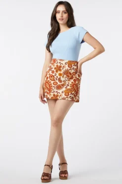 Sunset Paisley Mini Skirt