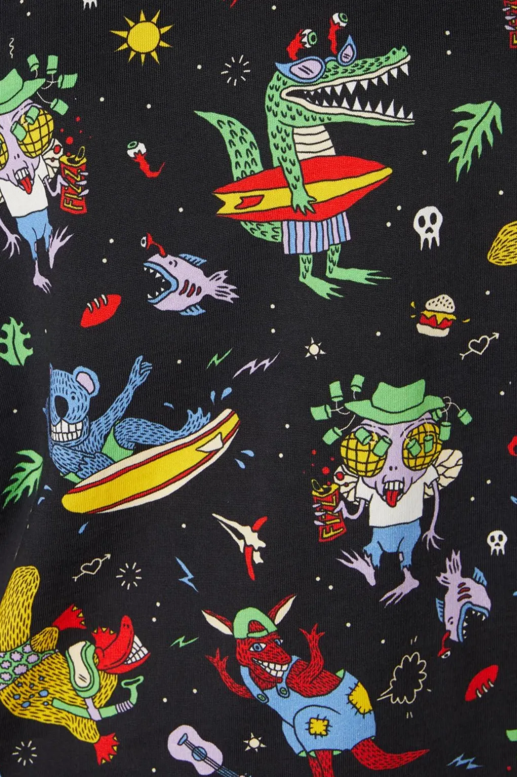 Surfing Creatures Over S Tee