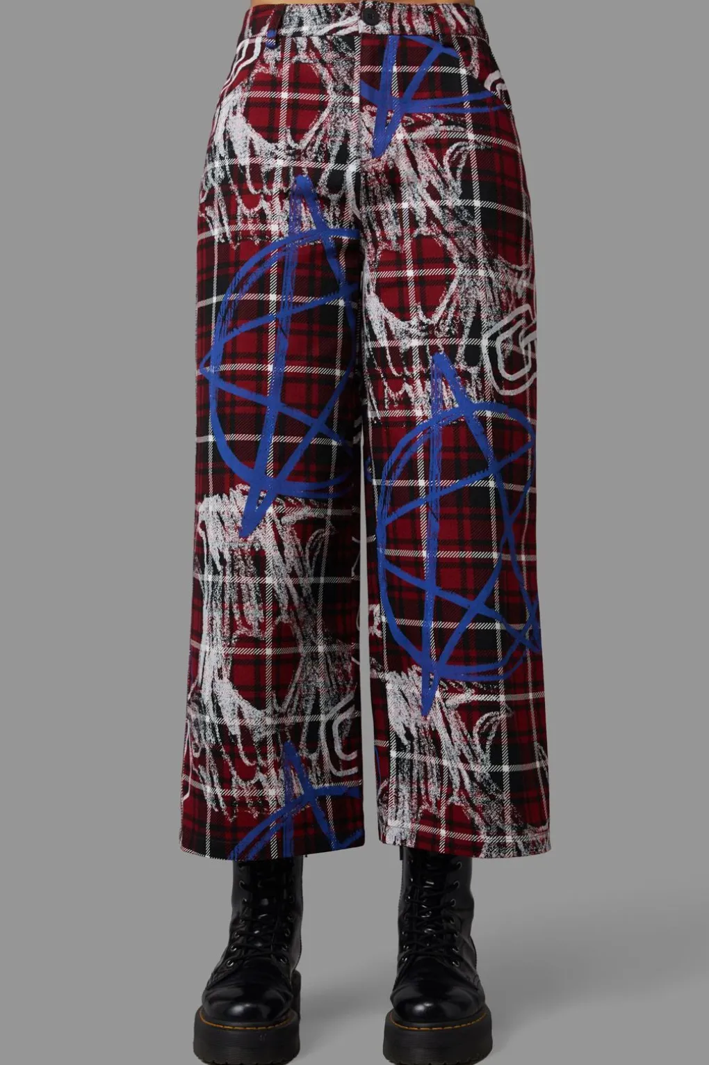 Tag Tartan Wide Leg Pants