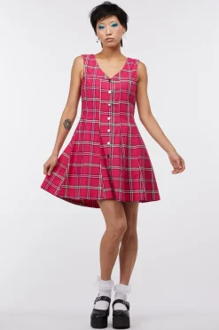 Tartan Button Up Pinafore