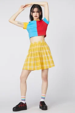 Tartan Mood Pleat Mini Skirt