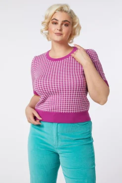 Taylor Check Knit Top