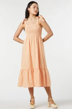 Tessa Check Midi Dress