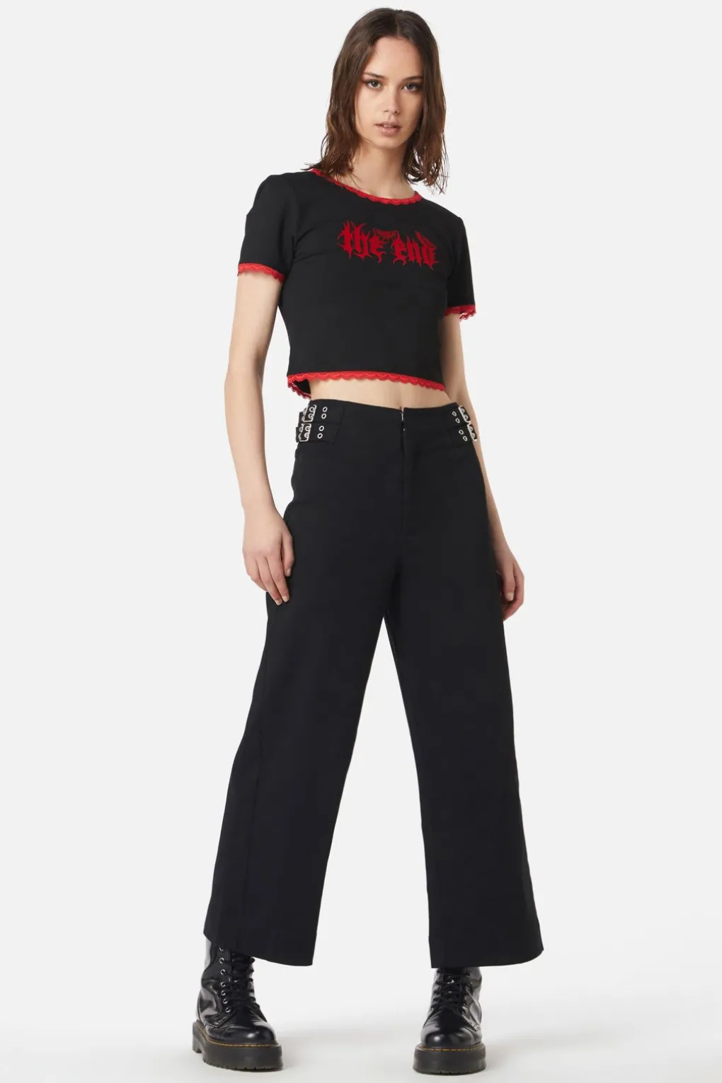 The End Flocked Crop Tee