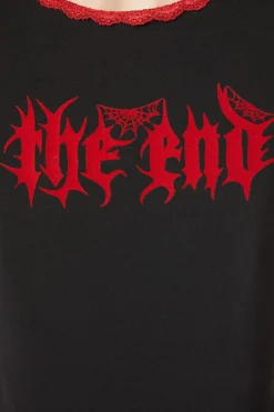 The End Flocked Crop Tee