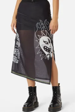The End Mesh Drawstring Skirt