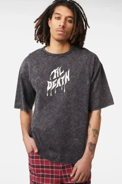 Til Death Acid Wash Tee