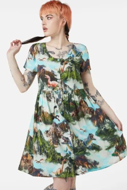 Triassic Scene Printed Dress