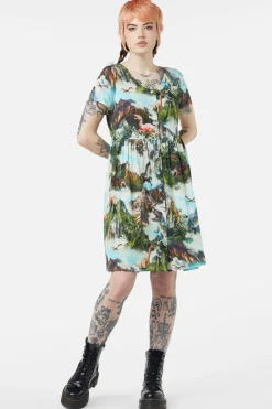 Triassic Scene Printed Dress
