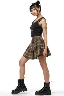 Triassic Tartan Pleated Skirt