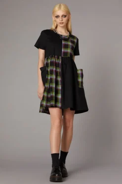Vivid Tartan Goth Dress