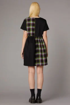 Vivid Tartan Goth Dress