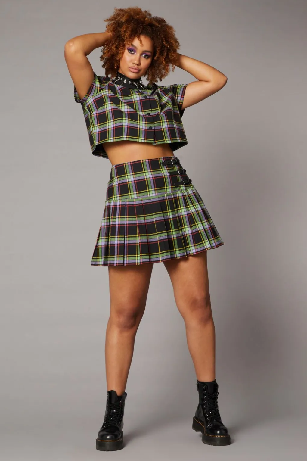 Vivid Tartan Goth Skirt