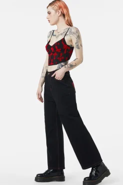 Vowed Flocked Mesh Corset