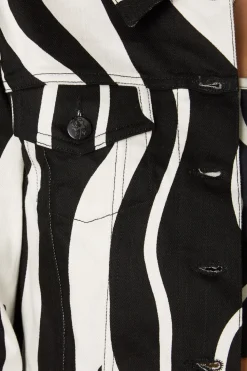 Warped Geo Print Jacket