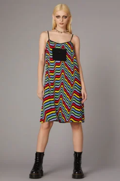 Warped Print Dress
