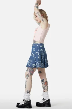 White Out Denim Skirt